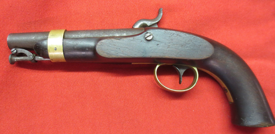 Boclock pistol lying on red surface