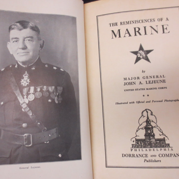 Maj. Gen. J.A. Lejeune Letter and Book Battleground Antiques