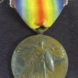US WWI Victory medal with rainbow colored ribbon