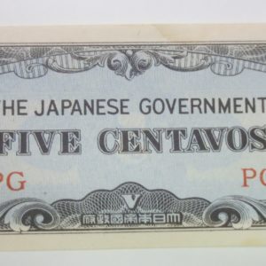 Japanese five centavos note