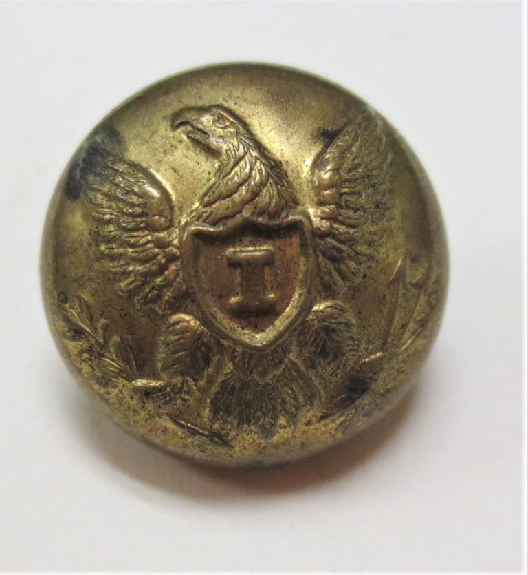 Fine Union Civil War eagle I infantry button – Battleground Antiques