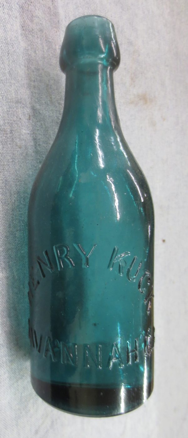 Blue green empty bottle