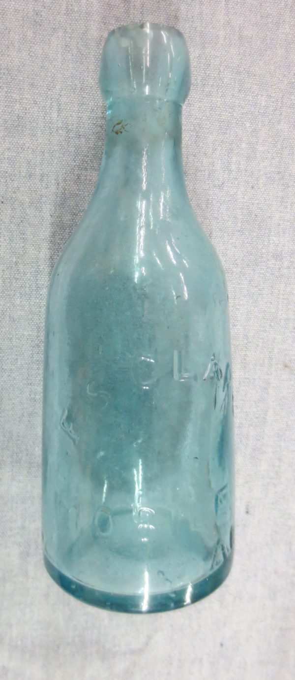 Light blue empty bottle