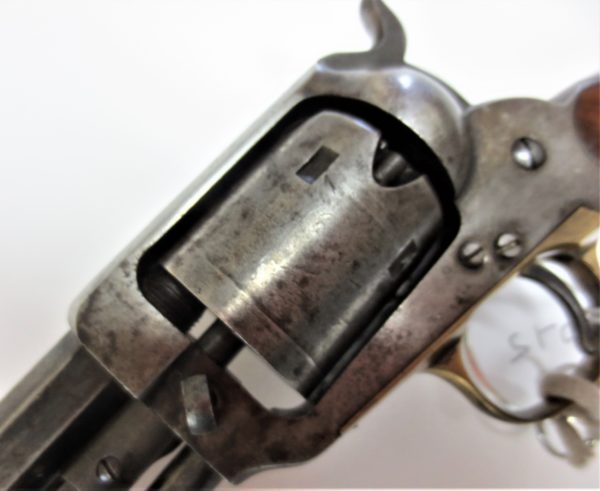 Close up look of the revolver's cylinder