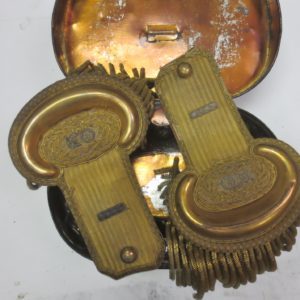 Original early Civil War Engineer Quartermaster Epaulettes, ID’d MISSOURI, 1861