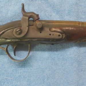 Rare HALBACH AND SONS, Baltimore, Maryland, brass barrel pistol 1780-1810