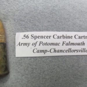 Original Spencer Carbine cartridge from Chancellorsville or Falmouth, Virginia