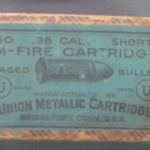 C30. .38 short rimfire, box of 50, Union Metallic Cartridge Company
