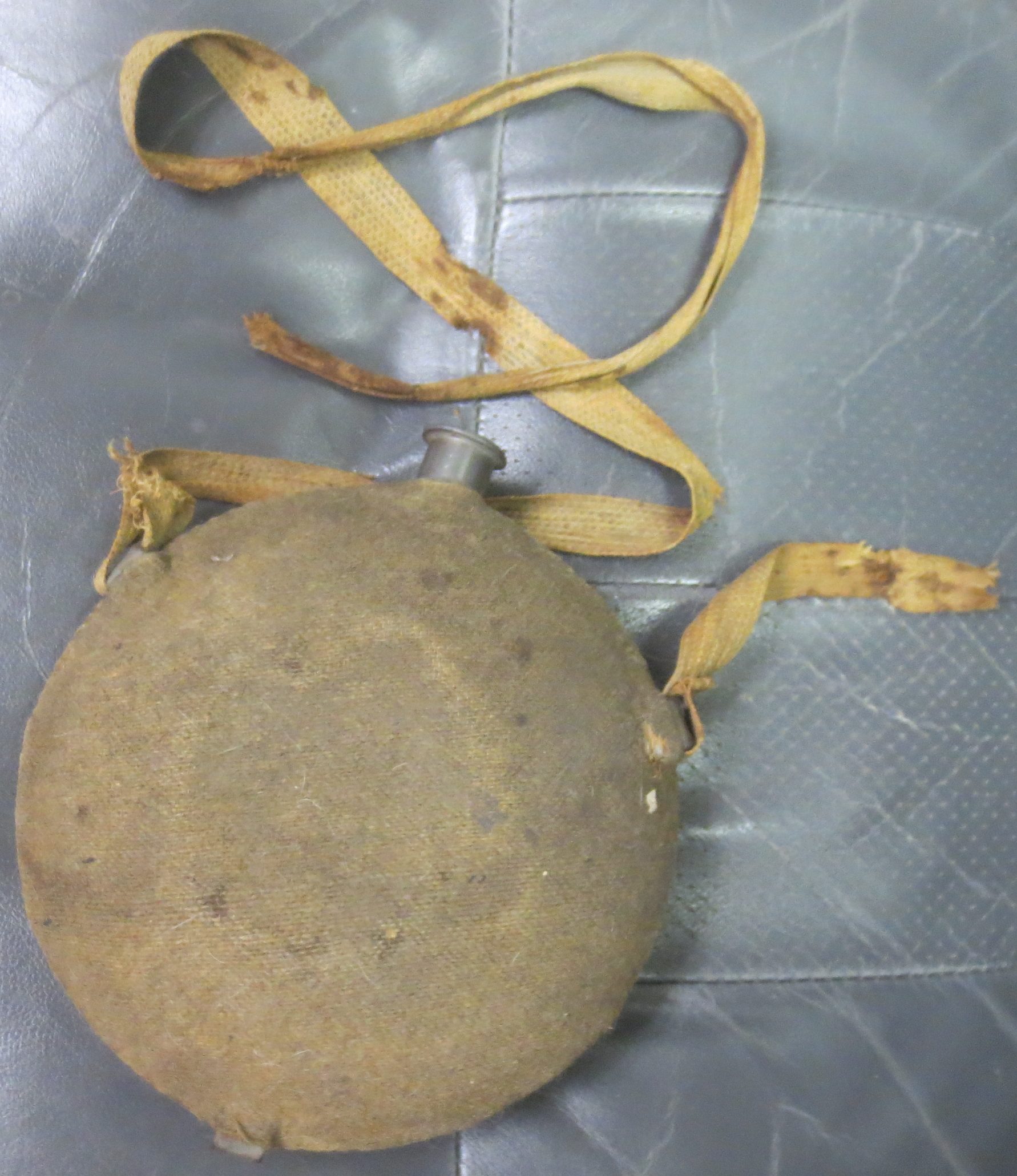 thumbnail image 2 of US Union Army Civil War Canteen Replica - Sky Blue Wool Cover With Canvas Strap 2 of 10