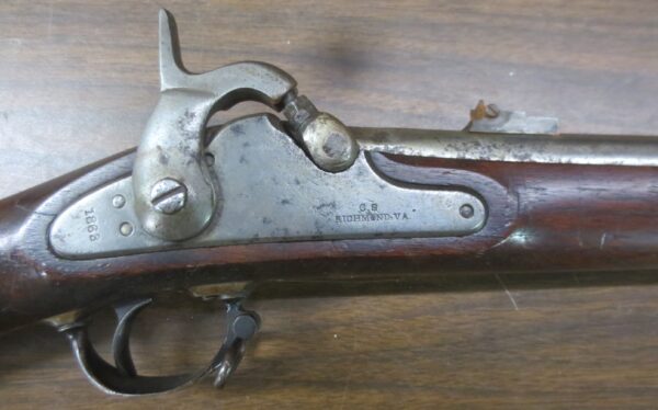 1863 Confederate Richmond Armory rifled musket Civil War infantry weapon