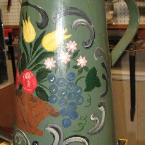Interesting WWII war trophy Luftwaffe pitcher with fantastic tole art !
