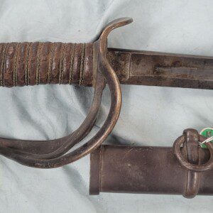 US Civil War cavalry sword by Ames, 1862, with scabbard and interesting tag!