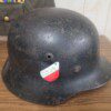 RARE German WW2 early Kriegsmarine Double Decal combat helmet - Image 2