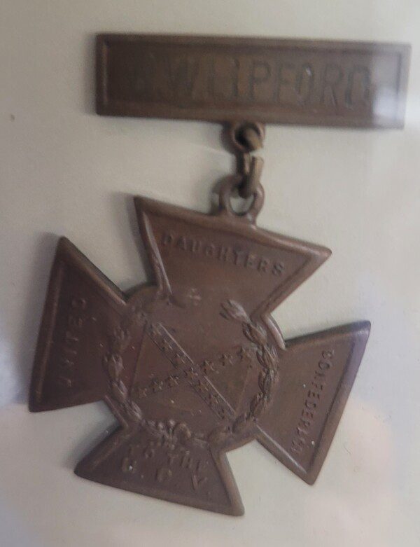 Civil War Confederate veteran W.W. Lipford Southern Cross of Honor, framed  24th South Carolina Infantry