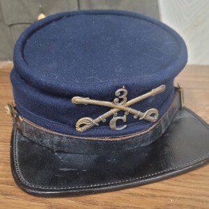 Exceptional US Model 1872 cavalry kepi, identified 3RD US Cavalry Texas, Buffalo Soldier Fort!