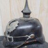 WWI German Prussian line infantry Pickelhaub spike helmet M1915, BULLET STRUCK! - Image 2