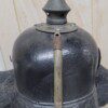 WWI German Prussian line infantry Pickelhaub spike helmet M1915, BULLET STRUCK! - Image 3
