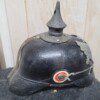 WWI German Prussian line infantry Pickelhaub spike helmet M1915, BULLET STRUCK! - Image 4