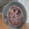 German WWII Heer (Army) Infantry helmet, M42, KIA battle damaged! - Image 4