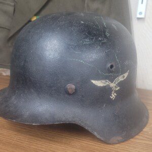 German WWII Luftwaffe (Air Force) ground force combat helmet with original liner