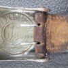 ORIGINAL WW2 German Heer (Nazi) Army belt buckle with leather tongue, maker marked - Image 2