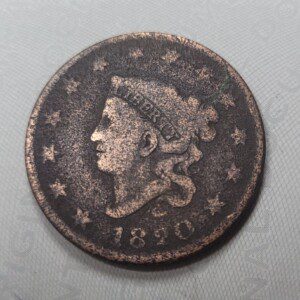 US Large cent coin dated 1820 recovered Fredericksburg Virginia