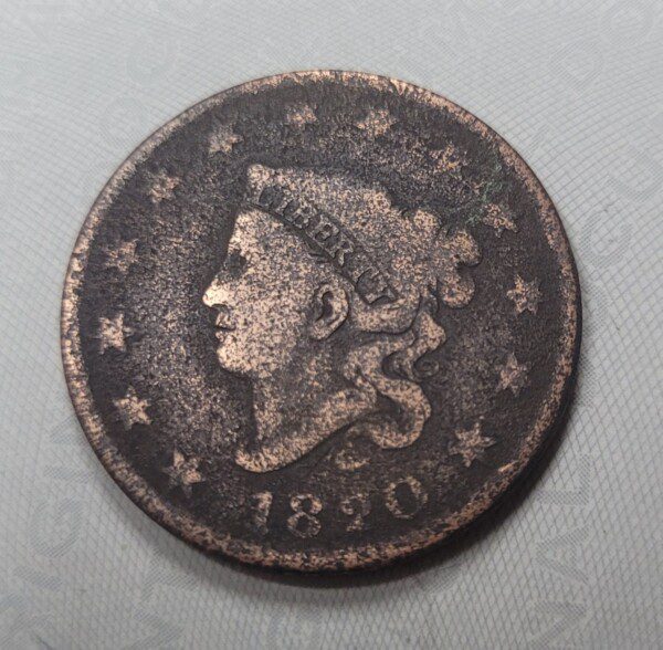 US Large cent coin dated 1820 recovered Fredericksburg Virginia