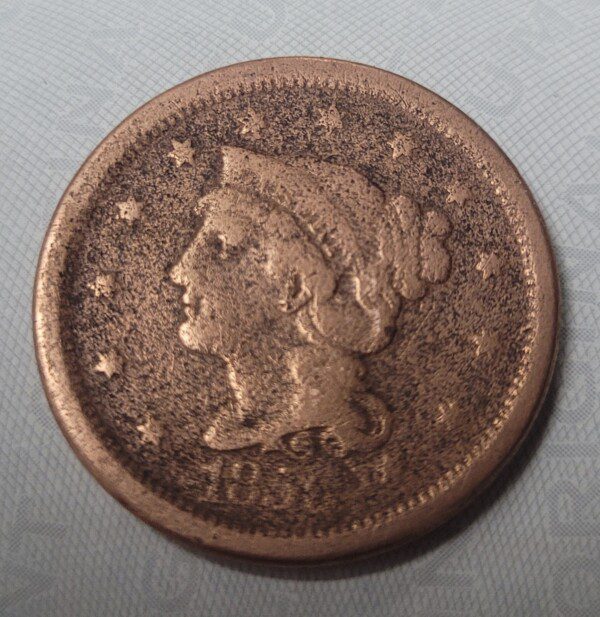 Civil War Confederate camp found 1856 large US cent coin Fredericksburg, Virginia