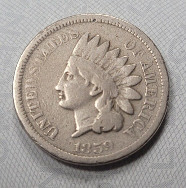 RARE US Indian Head penny dated 1859 found in a Civil War Confederate camp at Fredericksburg, Virginia