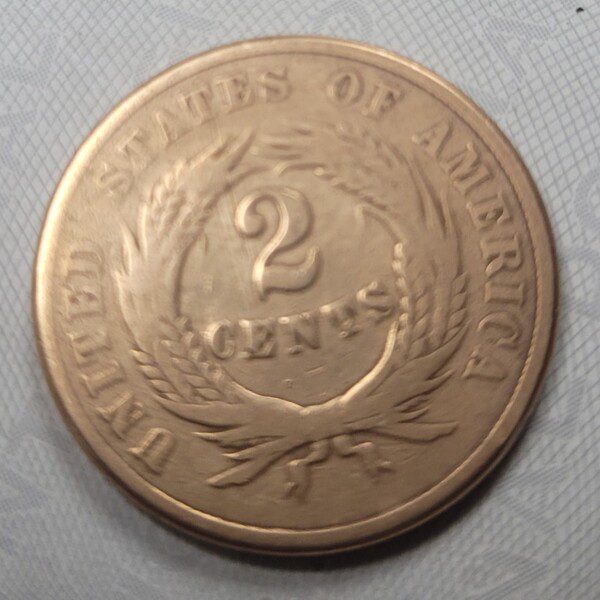 RARE US 1864 dated 2 cent coin found in Confederate Civil War camp Fredericksburg, Virginia