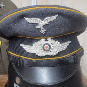 Excellent WWII German Luftwaffe (Air Force) visor cap, flight personnel, pilots, paratroopers!