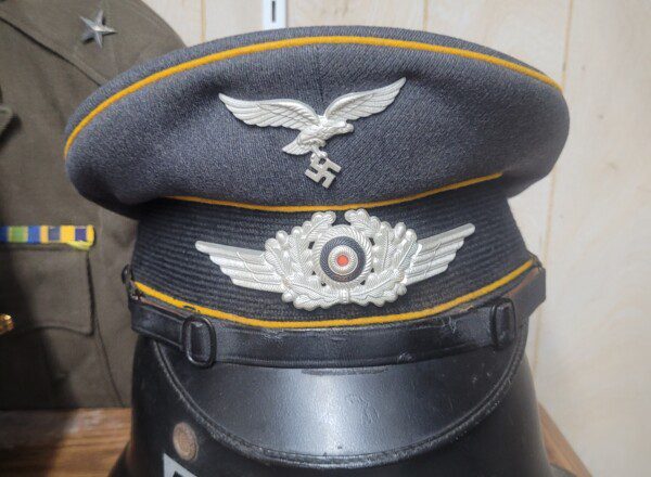 Excellent WWII German Luftwaffe (Air Force) visor cap, flight personnel, pilots, paratroopers!