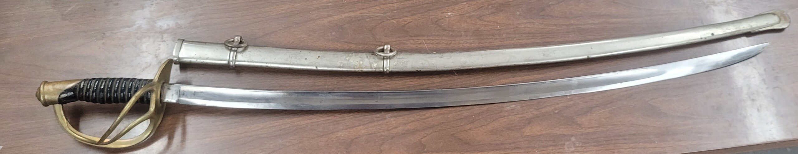Civil War US Model 1860 Light Cavalry sword and scabbard, nice! - Image 5