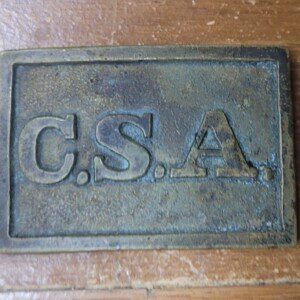 Superb Civil War Confederate Richmond Armory CSA rectangle buckle, FINE