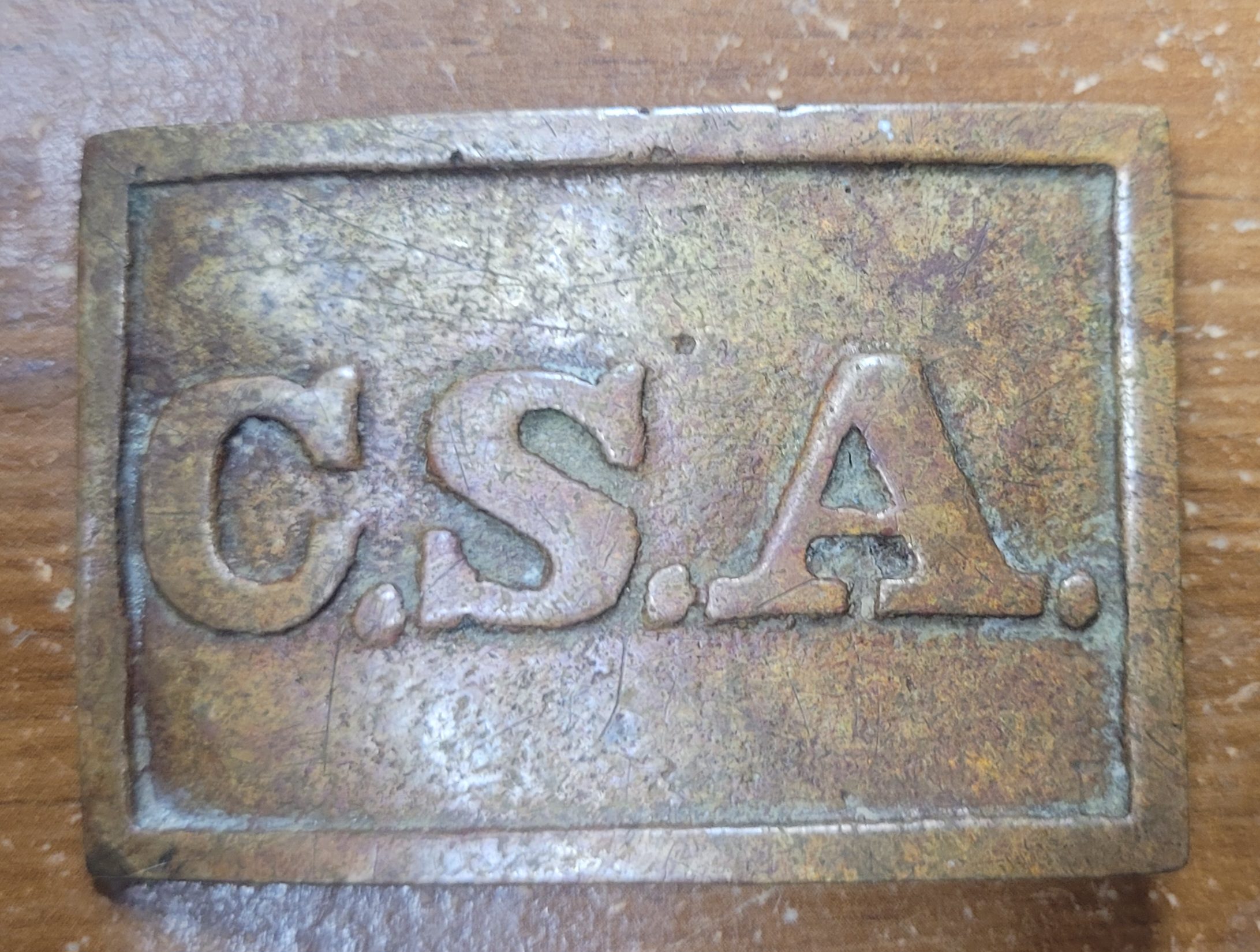 FINE Civil War Confederate CSA buckle, Richmond Armory style, possibly GETTYSBURG!