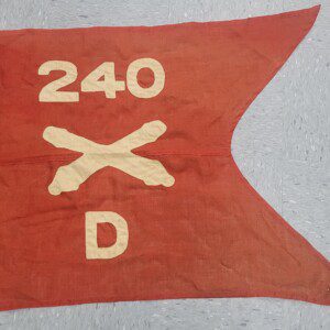 Exceptional WWII battle pennant of Battery D, 240th US Artillery (Coastal)