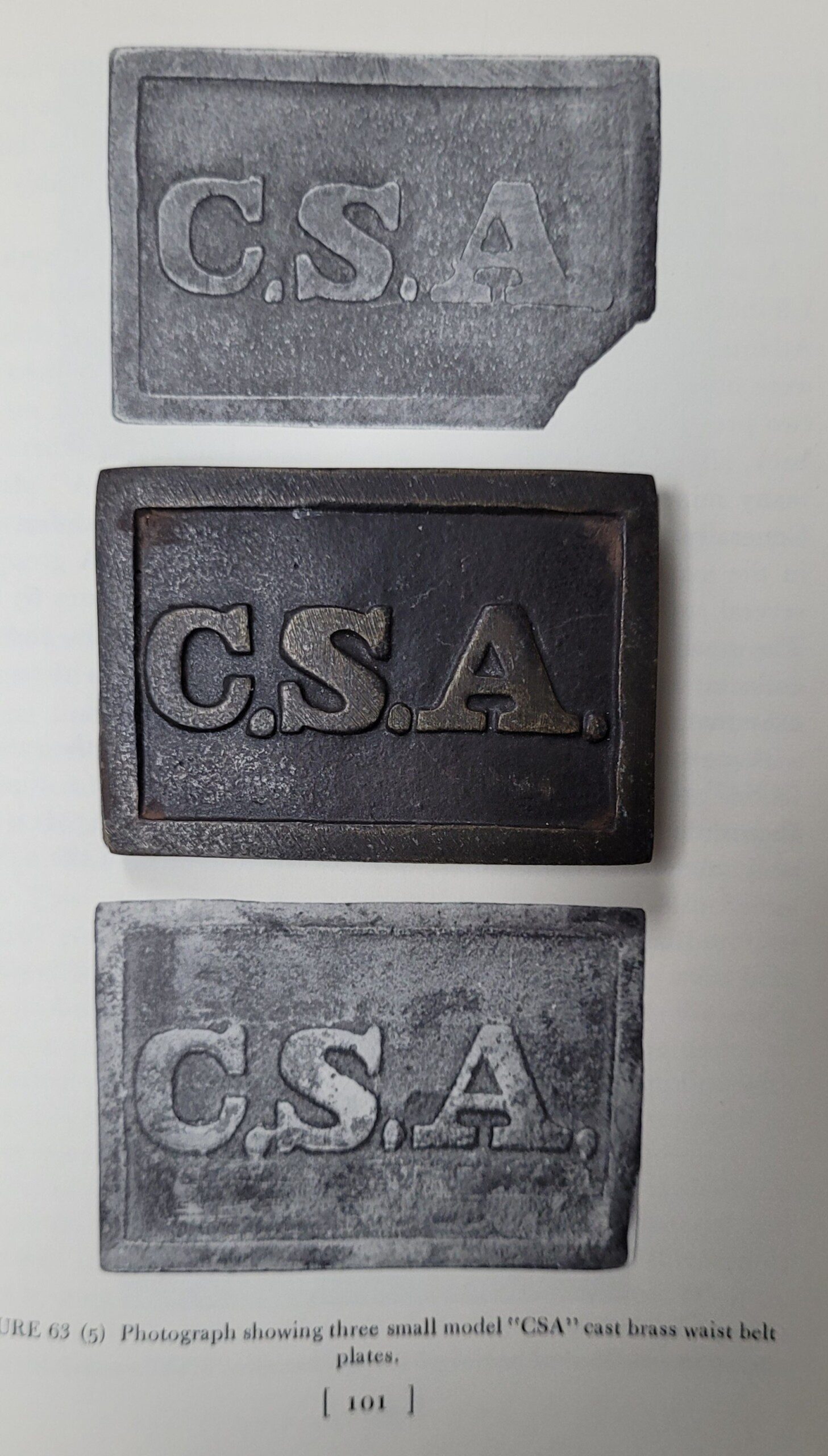 Fine Civil War Confederate rectangle CSA belt buckle, near MINT "Small" Atlanta style - Image 2