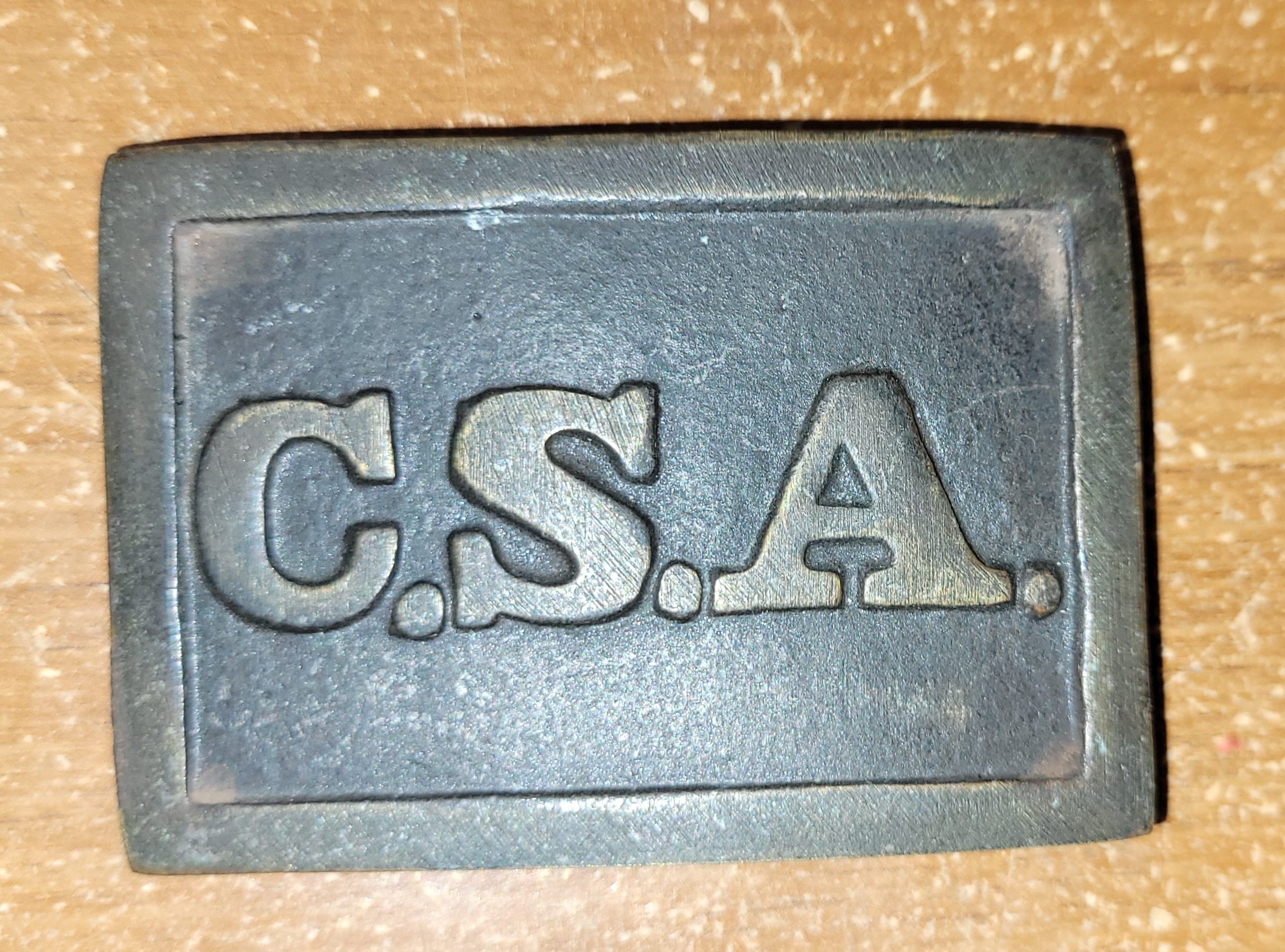 Fine Civil War Confederate rectangle CSA belt buckle, near MINT "Small" Atlanta style - Image 6