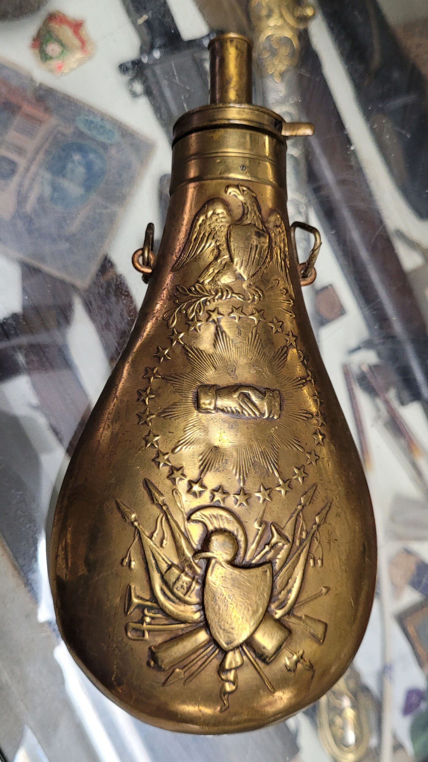 RARE Antebellum N.P. Ames "Peace" Flask dated 1838