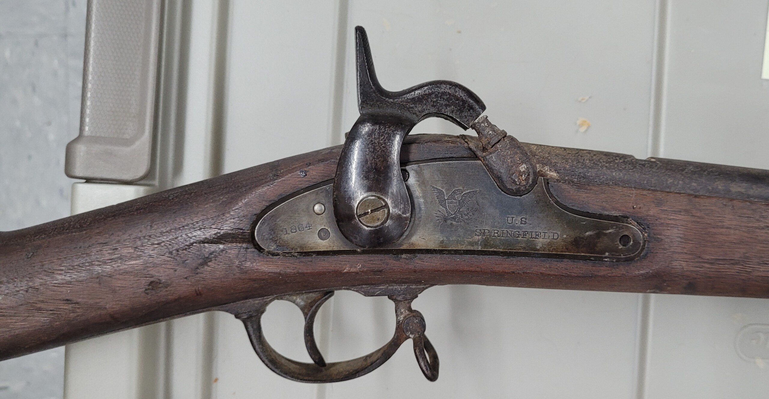 Civil War Springfield rifle musket dated 1864