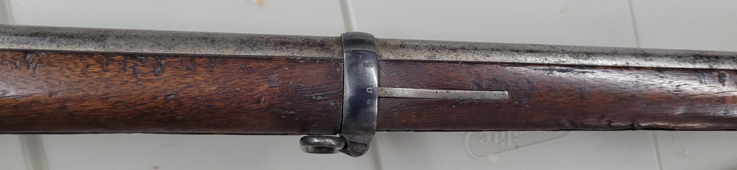 Civil War Springfield rifle musket dated 1864 with near MINT stock and bands! - Image 4