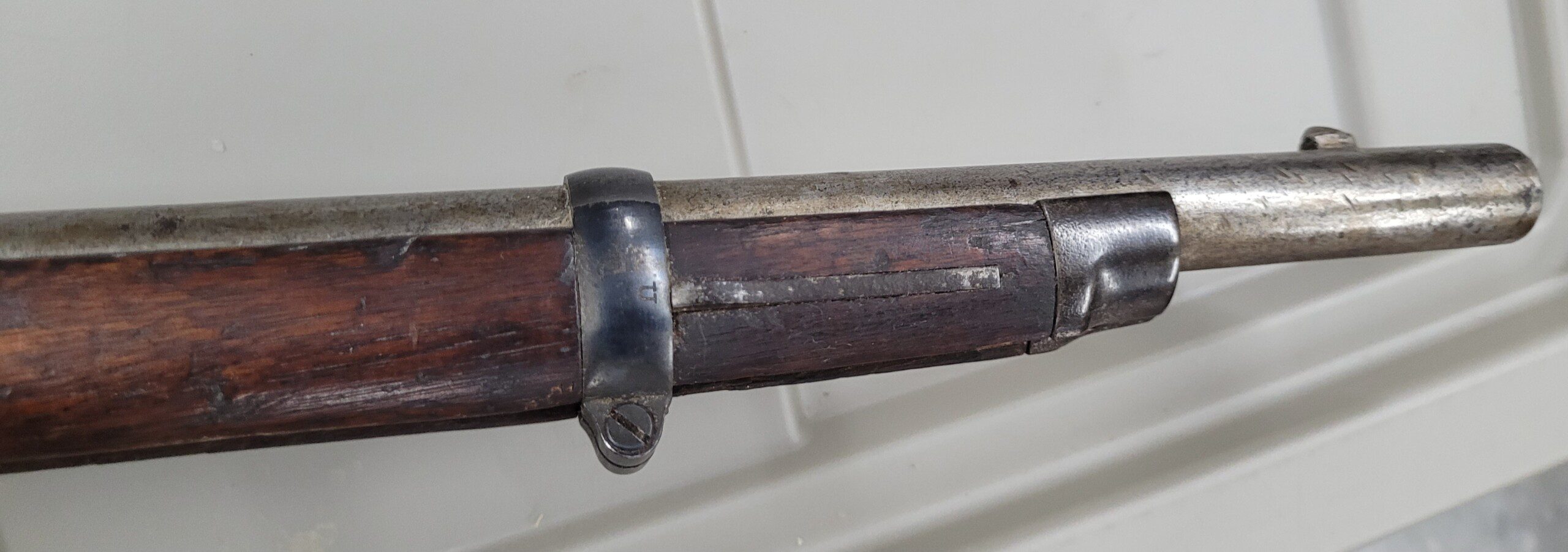 Civil War Springfield rifle musket dated 1864 with near MINT stock and bands! - Image 5