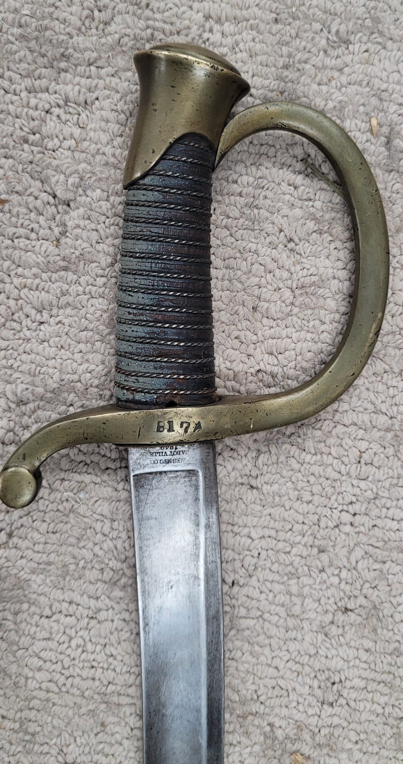 US Model 1840 Light Artillery sword, 1849, fresh find from Minnesota! - Image 4