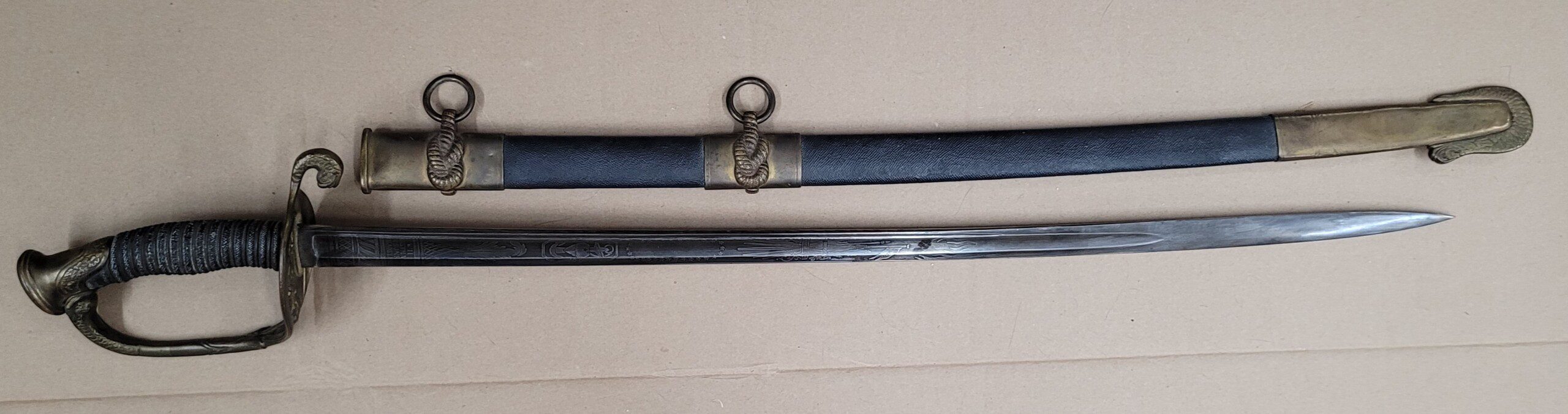Fine Civil War US Navy officer sword by Horstmann, exceptional Model 1852 - Image 2