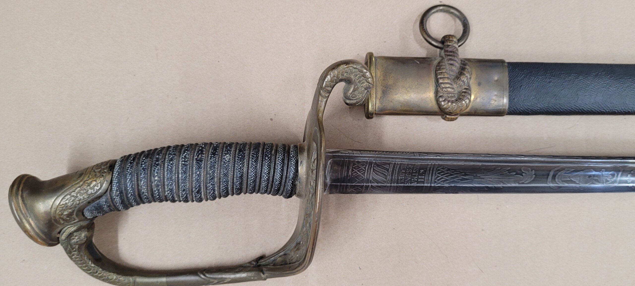 Fine Civil War US Navy officer sword by Horstmann, exceptional Model 1852
