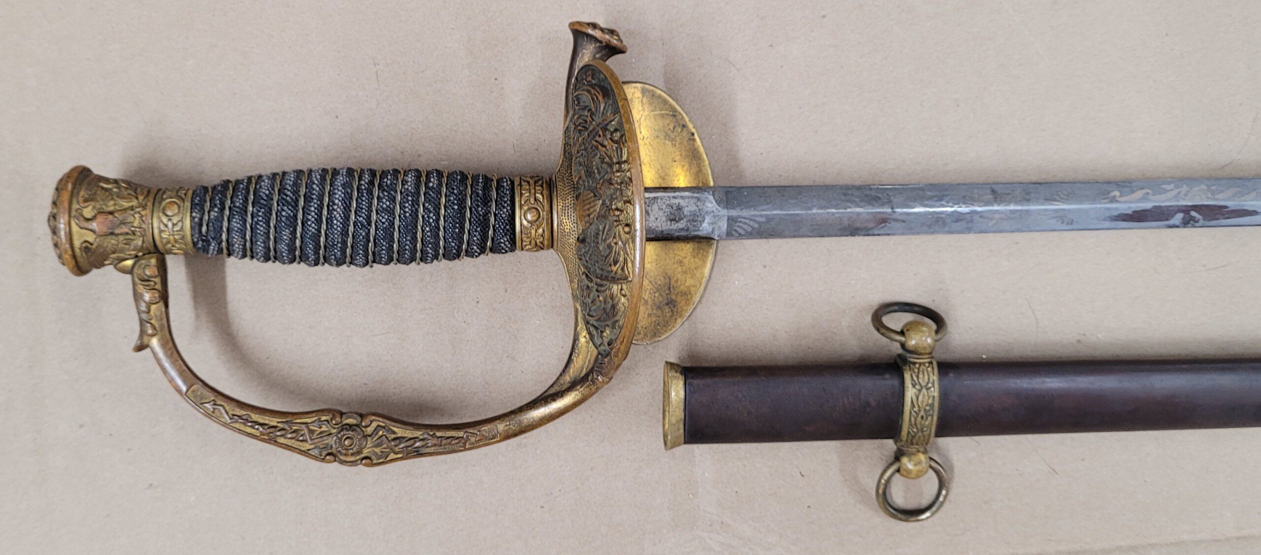 RARE Civil War Ames Model 1860 Field and Staff Officer sword