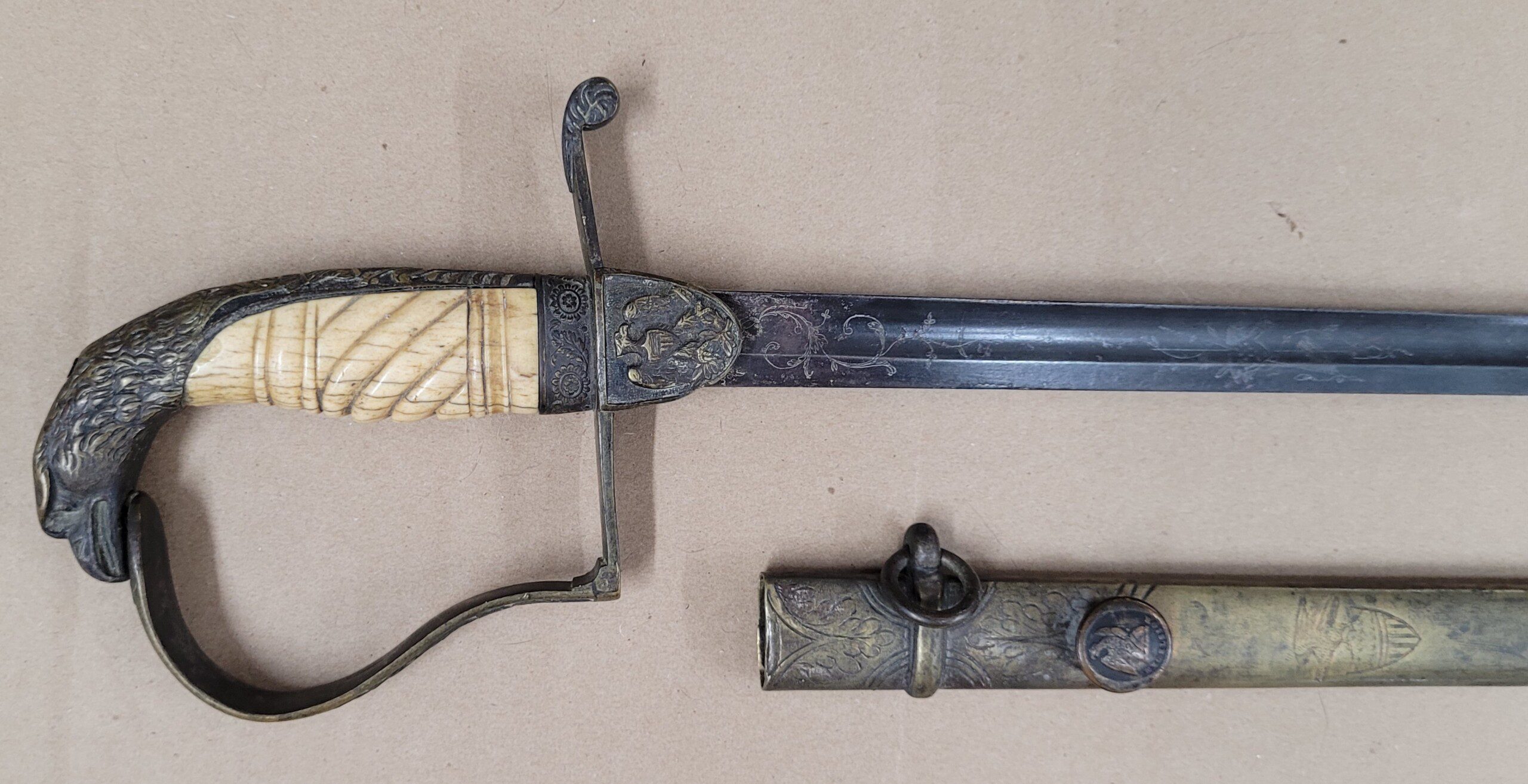 Rare 1825-1835 American eaglehead sword from New York - Image 4