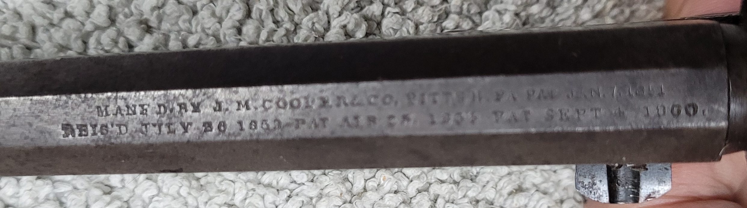 Scarce Civil War DOUBLE ACTION Cooper percussion revolver, first year production - Image 3