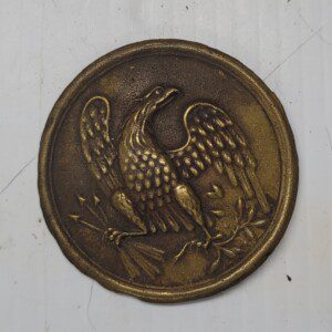 Civil War Union eagle breastplate for cartridge box sling, early battlefield pickup from Shiloh, Tennessee